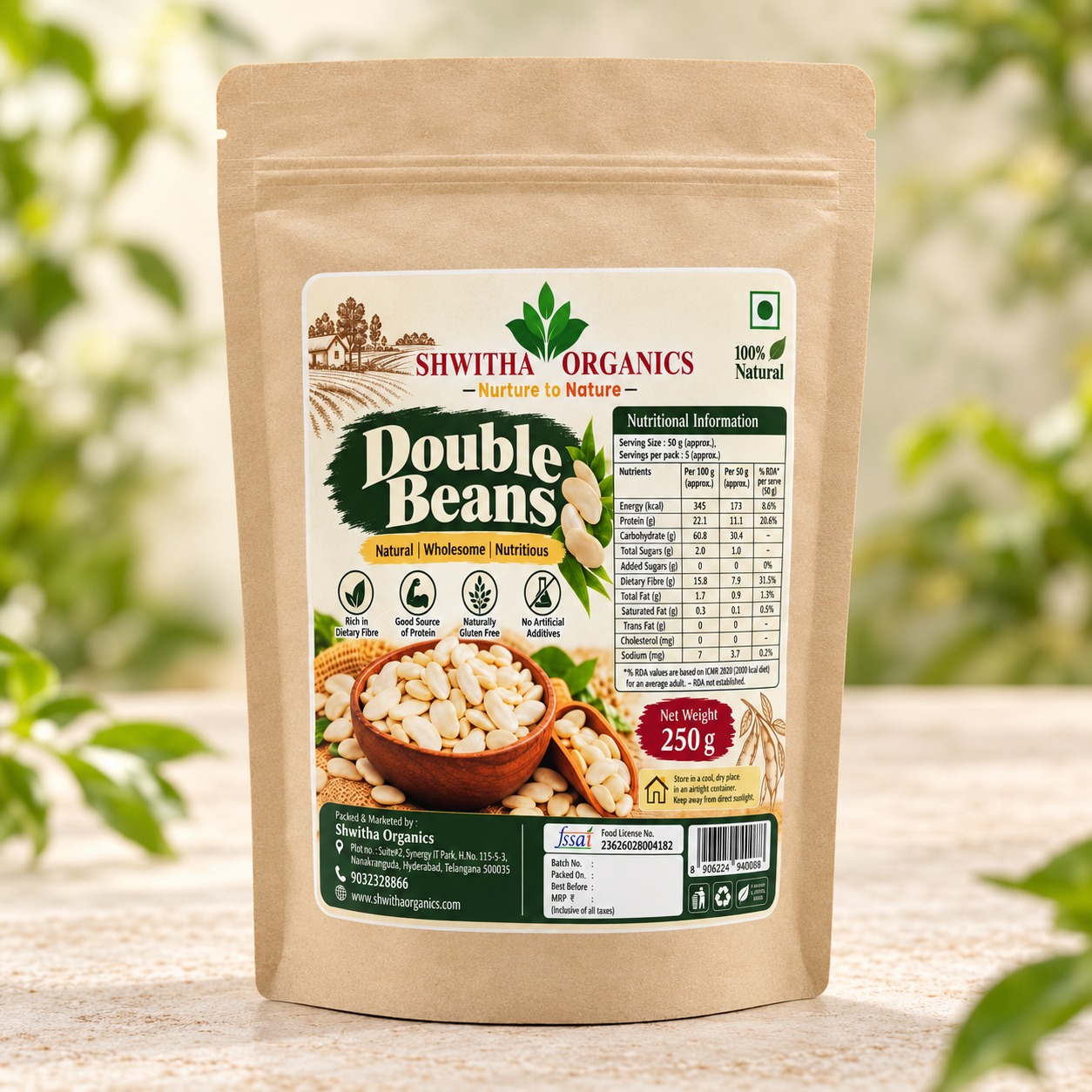 Shwitha Organics Double Beans 250 g